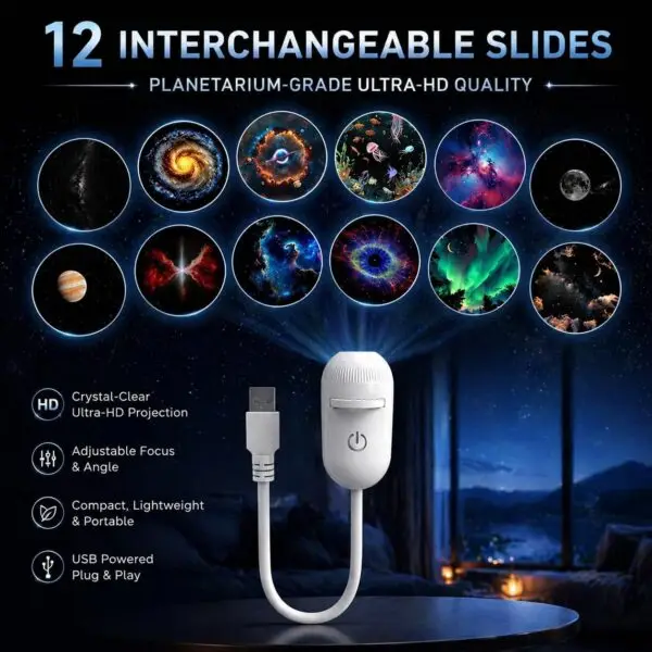 Lampe Galaxie USB avec 12 Projections