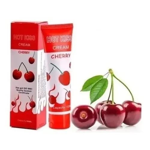 Hot kiss03 HOT KISS CHERRY CREAM – Lubrifiant Intime Aromatisé à la Cerise (100 ml)
