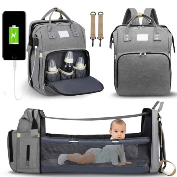 SAC DODO 01 Sac à Dos Multifonction 3-en-1 avec Lit Bébé Intégré et Port USB