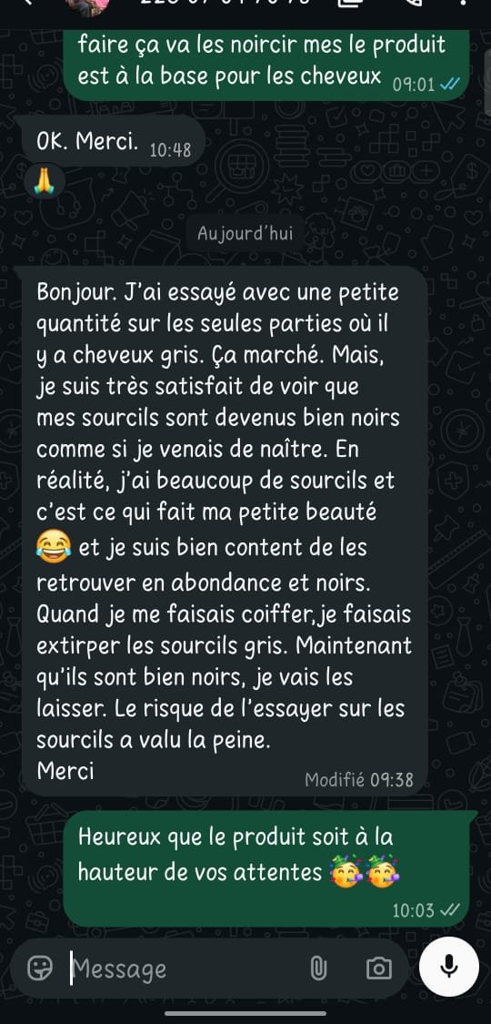 Message d’un client Mayinashop